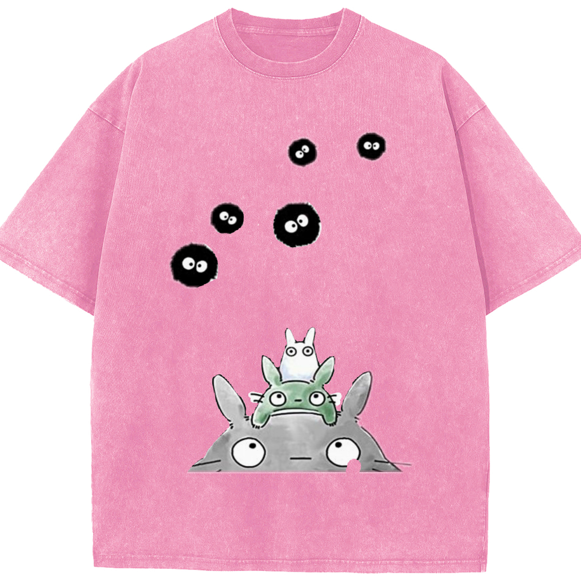 （画像用） となりのトトロ 草壁メイ 草壁サツキ My Neighbor Totoro Satsuki Kusakabe Mei Kusakabe 綿100% ヴィンテージ風 半袖Tシャツ（フロントプリント）